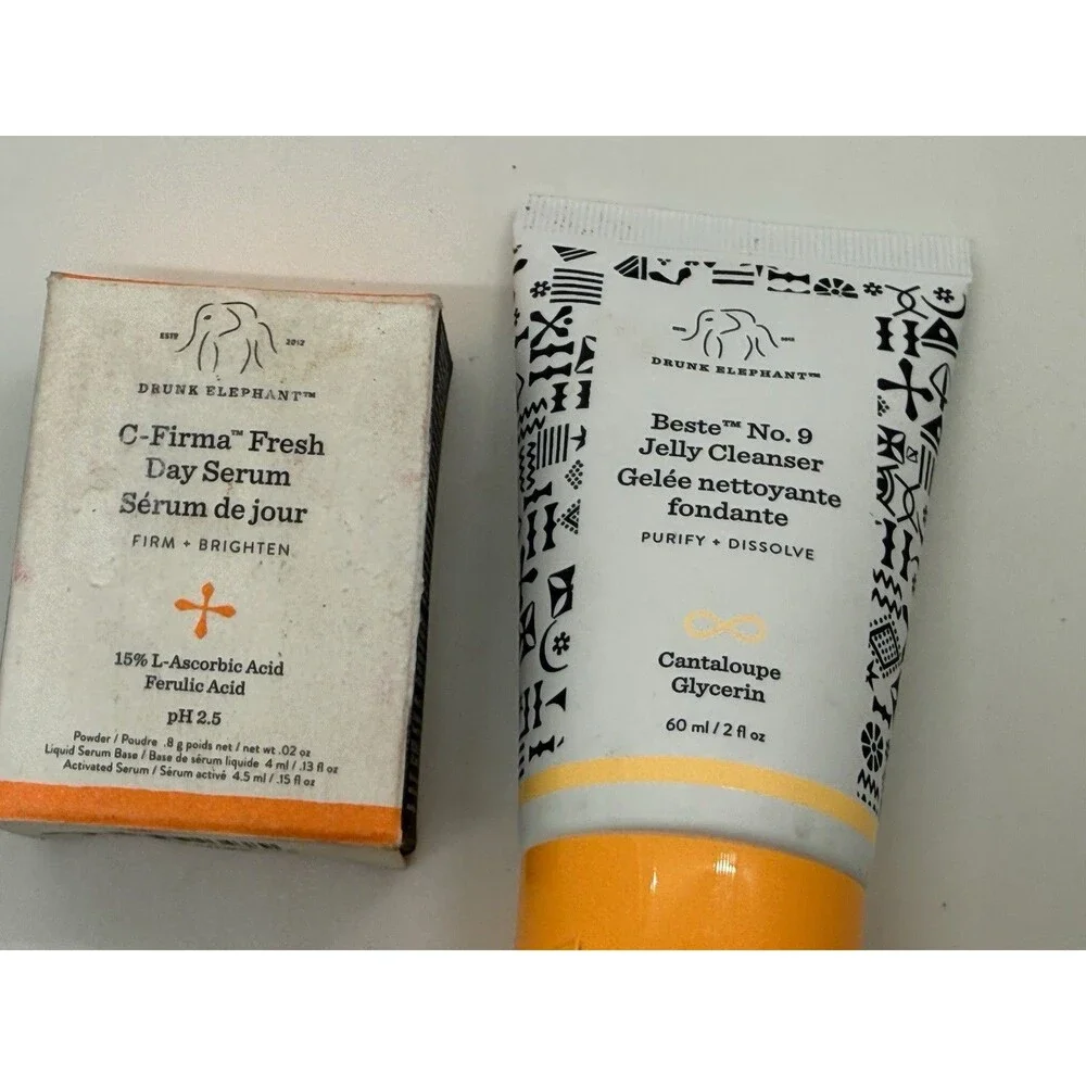 Drunk‎ Elephant Beste No.9 Jelly Facial Cleanser 2Floz & C-Firma Fresh Day Serum